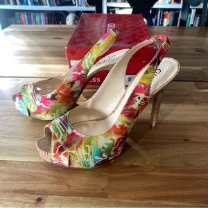Guess Peep Toe Heels sz 8.5